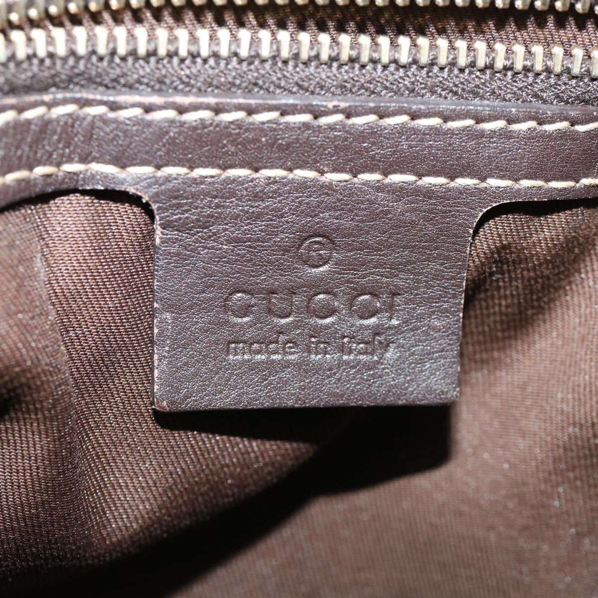GUCCI GG Canvas Tote Bag Coated Canvas Beige Dark Brown am3623