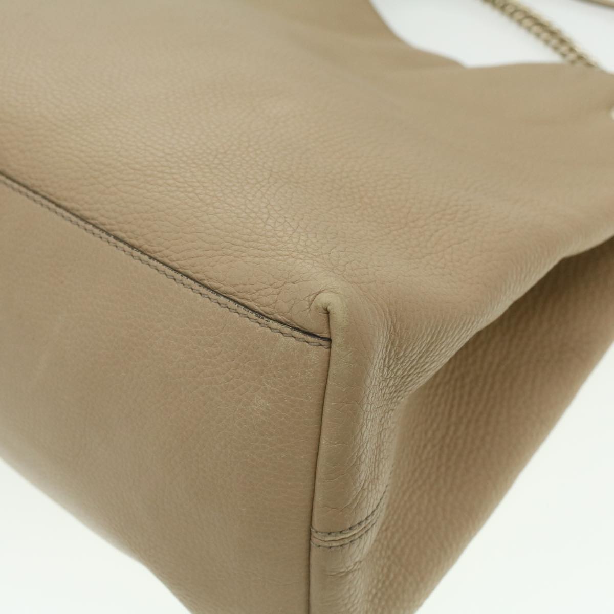 GUCCI Chain Soho Shoulder Bag Leather Beige 310306 am3948