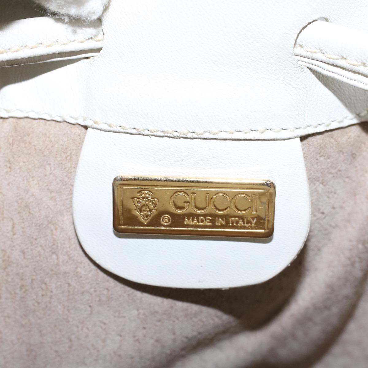 GUCCI Shoulder Bag Leather White am4457
