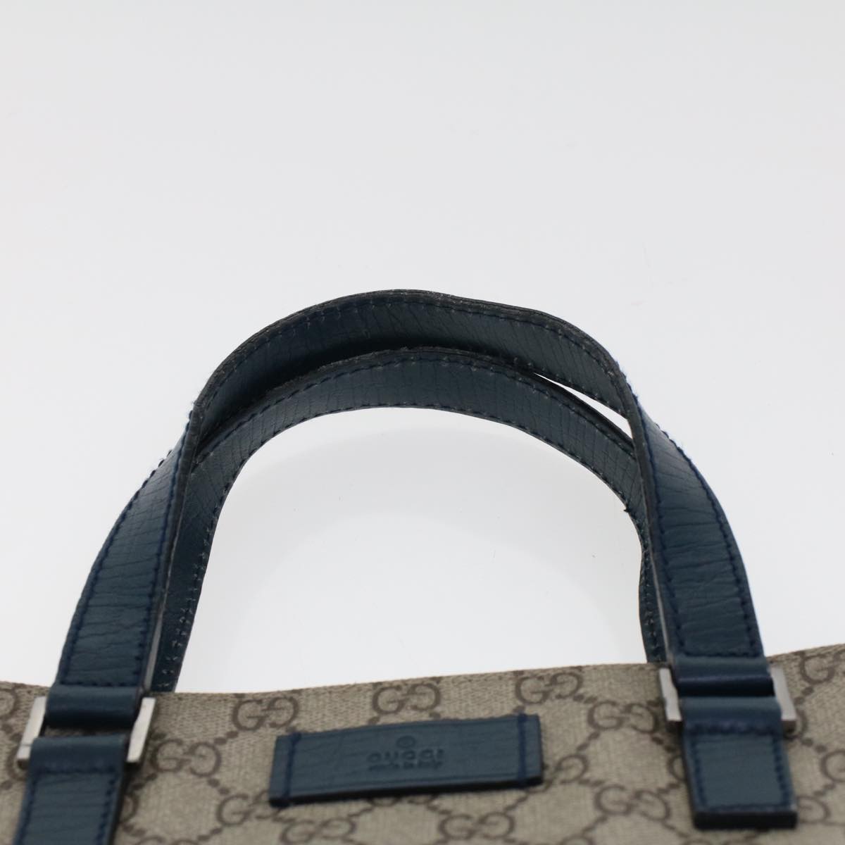 GUCCI GG Canvas Tote Bag PVC Leather Beige am4470