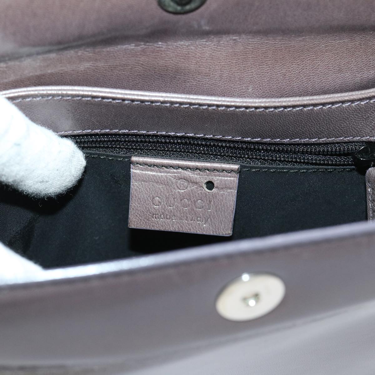 GUCCI Shoulder Bag Leather Outlet Gray 007.2014/3444 am4648