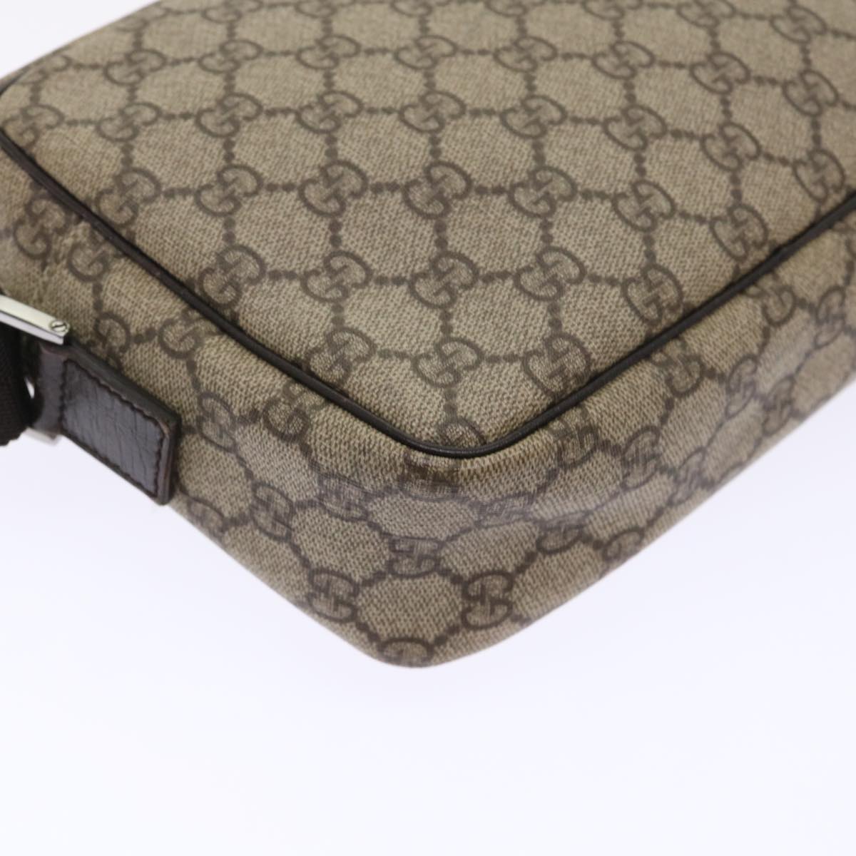 GUCCI GG Canvas Shoulder Bag PVC Leather Beige 114291 am4698