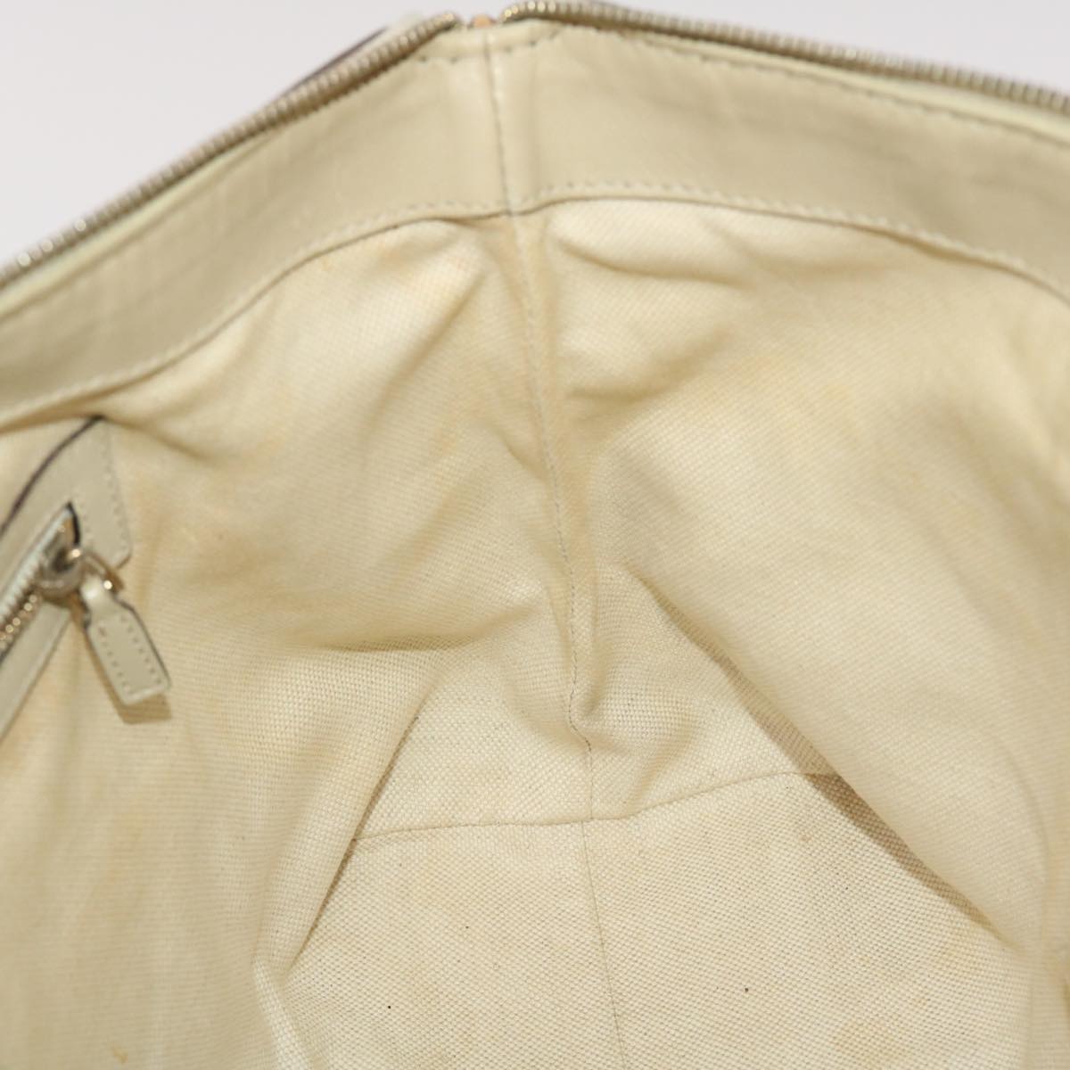 GUCCI GG Canvas Tote Bag Leather Beige 257069 am4730