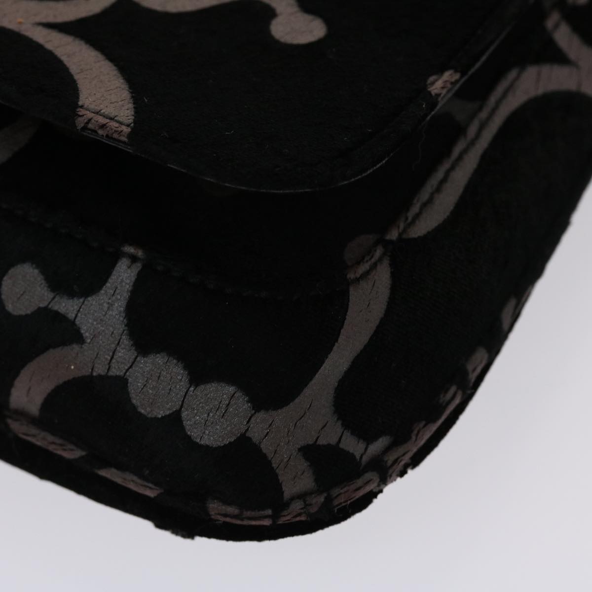 GUCCI Chain Shoulder Bag Velor Black 0013829 am4747