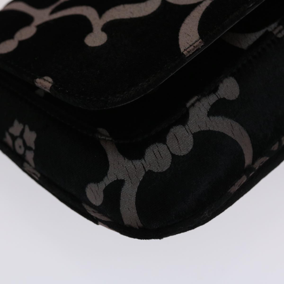 GUCCI Chain Shoulder Bag Velor Black 0013829 am4747