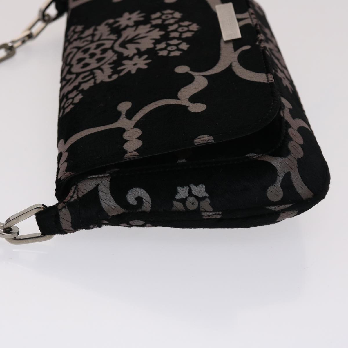 GUCCI Chain Shoulder Bag Velor Black 0013829 am4747