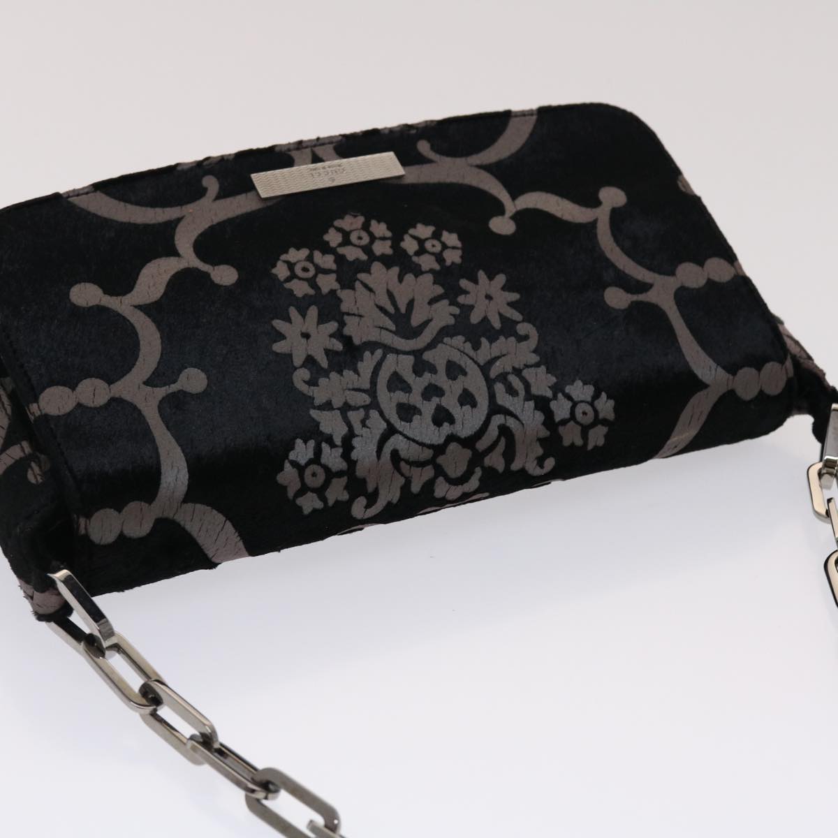GUCCI Chain Shoulder Bag Velor Black 0013829 am4747