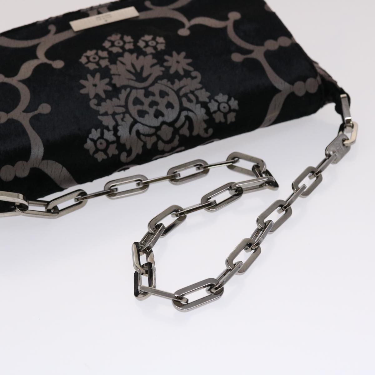 GUCCI Chain Shoulder Bag Velor Black 0013829 am4747