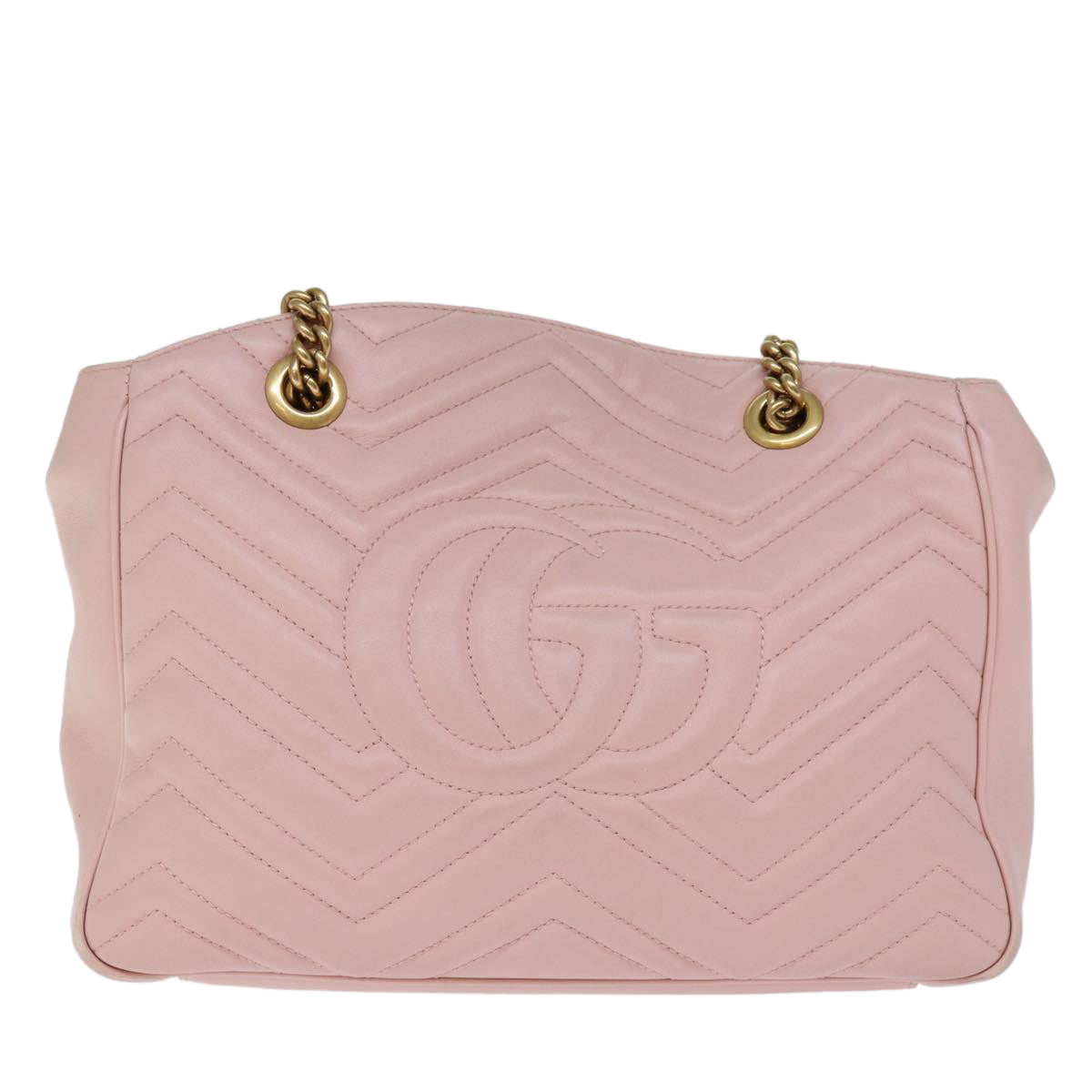 GUCCI GG Marmont Chain Shoulder Bag Pink 443501 Auth am6172