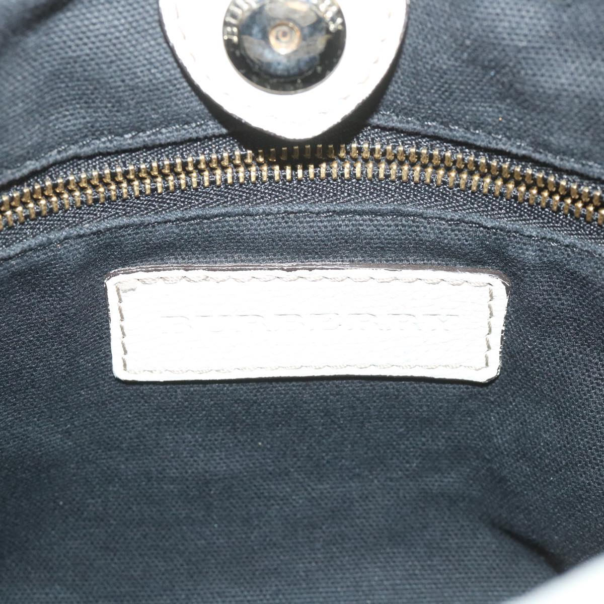Burberry Nova Check Shoulder Bag Leather Beige Auth ar10452