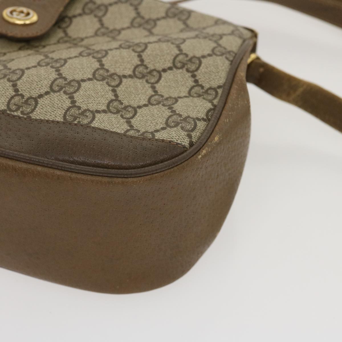 GUCCI Web Sherry Line GG Canvas Shoulder Bag Beige Red Green ar6721