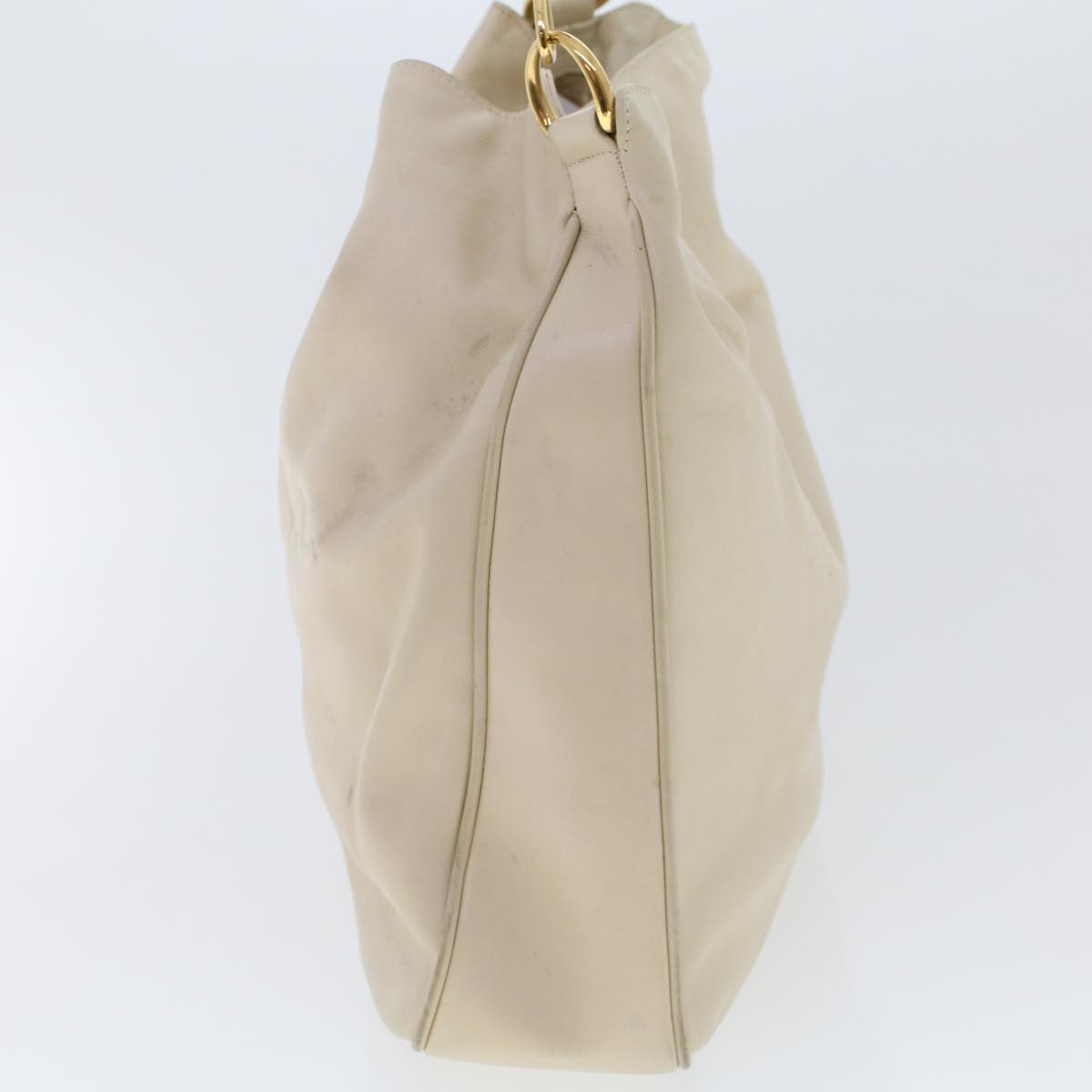 Gucci Bamboo Shoulder Bag Leather Beige Brown ar9898B