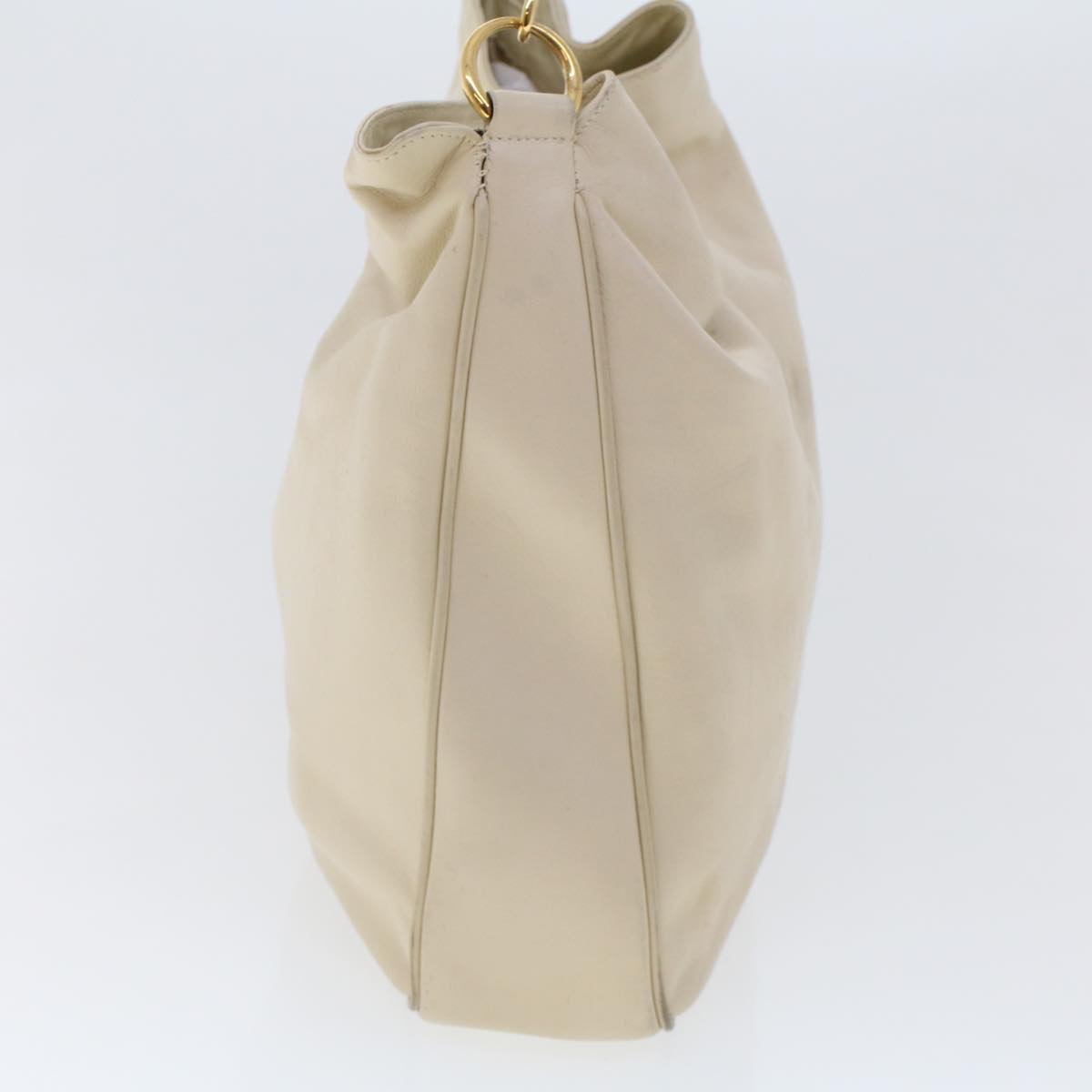 Gucci Bamboo Shoulder Bag Leather Beige Brown ar9898B
