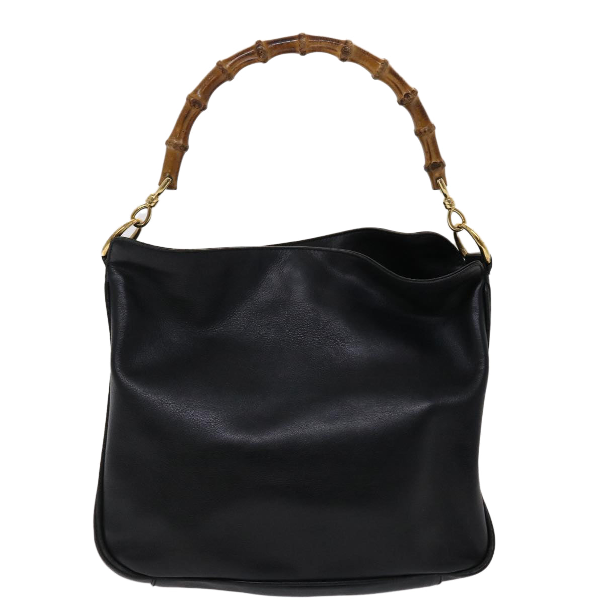 Gucci Bamboo Shoulder Bag Leather Black 001.0166.1638 ar9913B