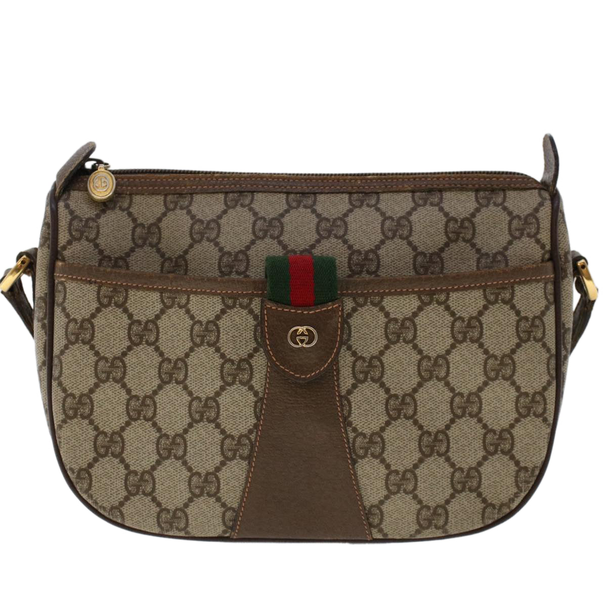 GUCCI GG Canvas Web Sherry Line Shoulder Bag Beige 0011936177 ar9950
