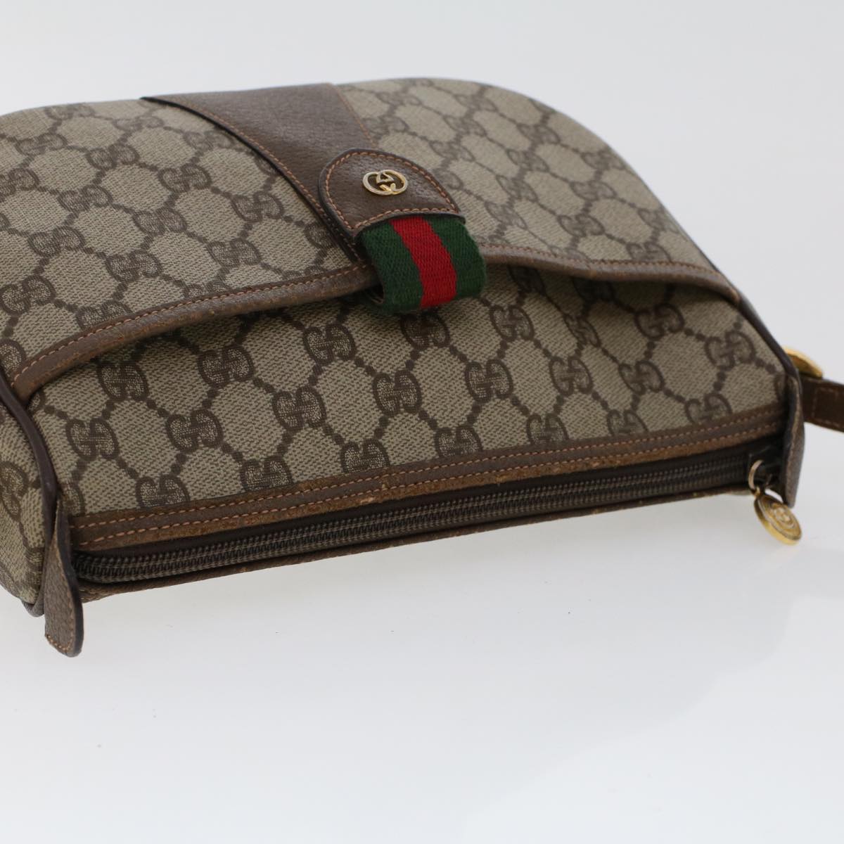 GUCCI GG Canvas Web Sherry Line Shoulder Bag Beige 0011936177 ar9950