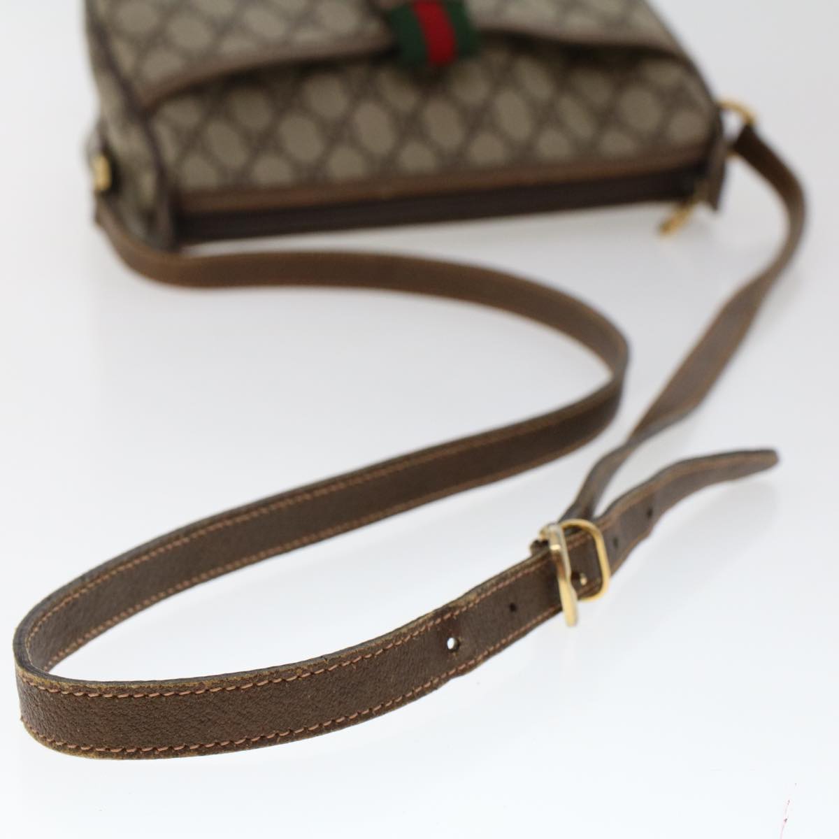 GUCCI GG Canvas Web Sherry Line Shoulder Bag Beige 0011936177 ar9950