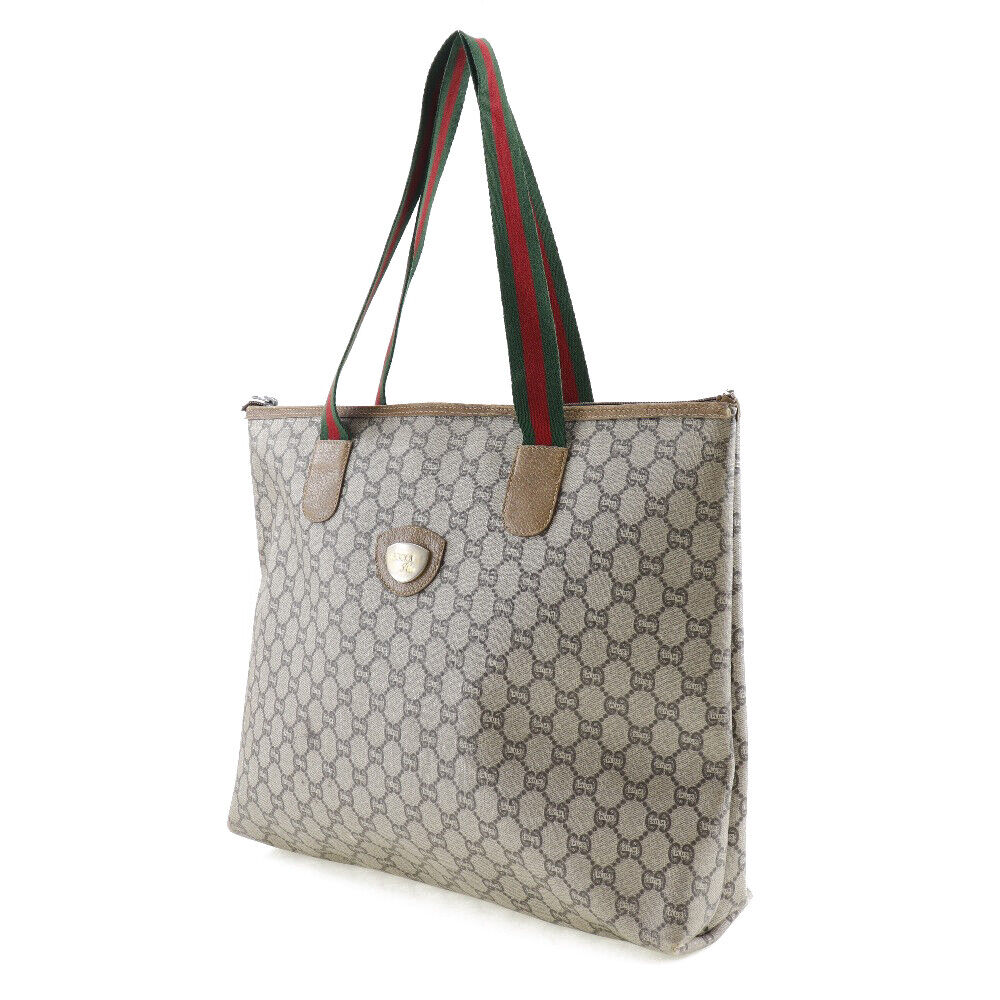 Gucci Tote Bag Sherry Beige/Red-Green Gg