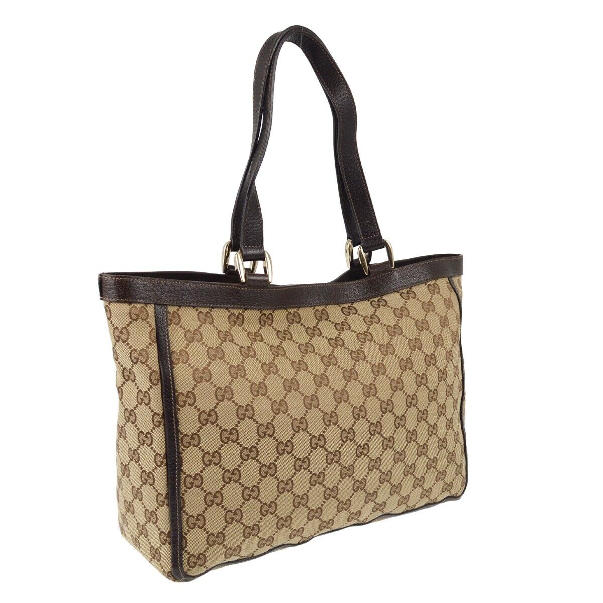 Gucci Beige Brown Gg Tote Handbag