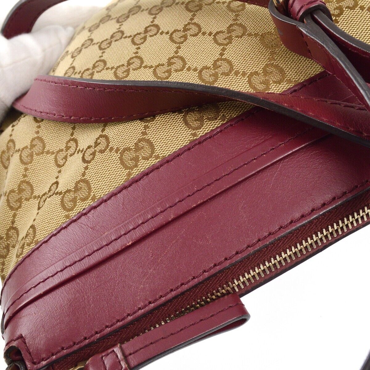 Gucci Beige Bordeaux Gg Crossbody Bag