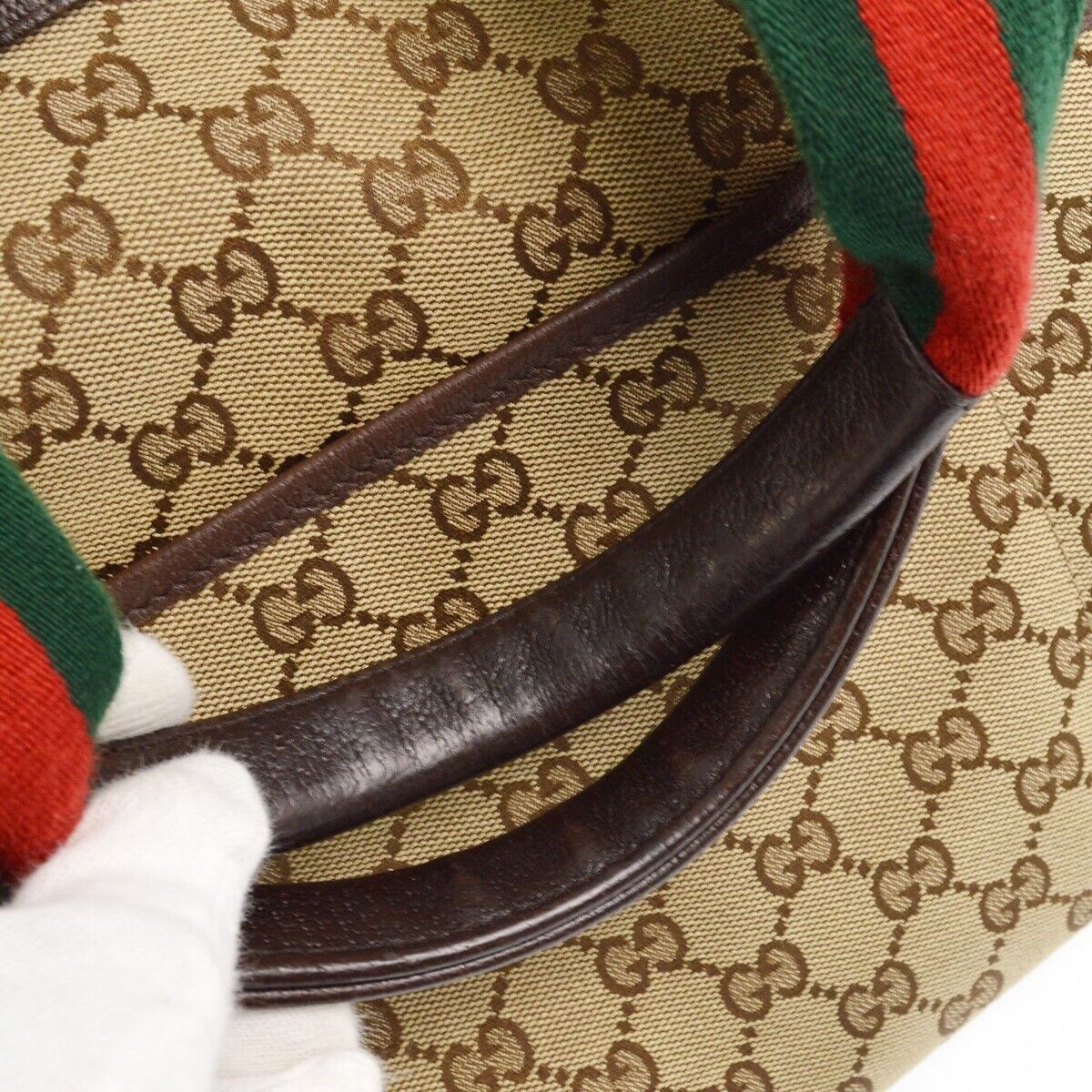 Gucci Beige Brown Sherry Gg Tote Handbag