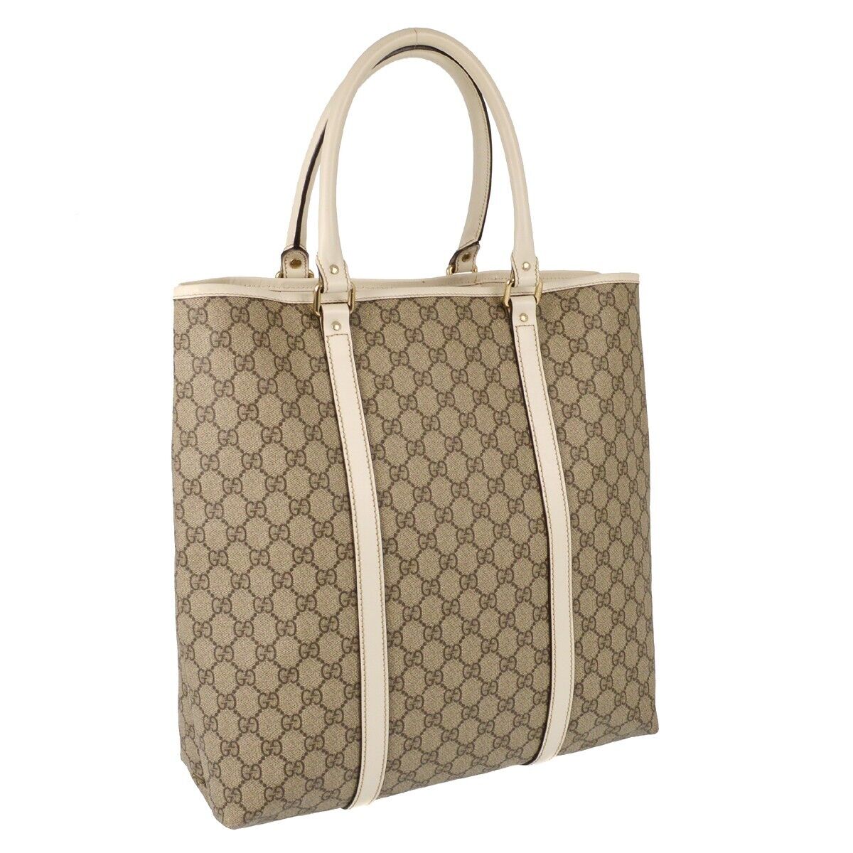 Gucci Gray White Gg Tote Handbag