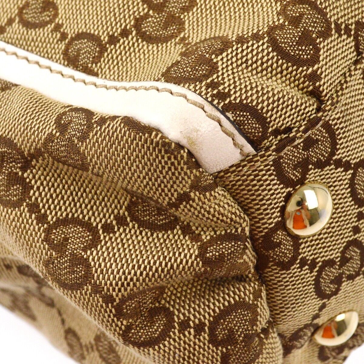 Gucci Beige White Gg Tote Handbag