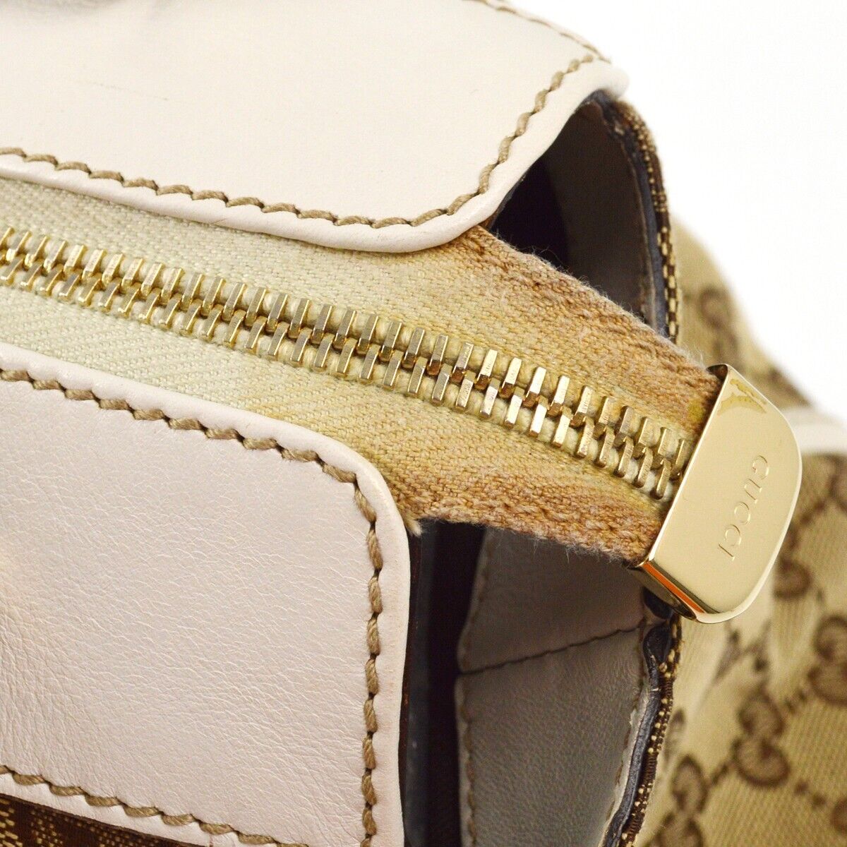 Gucci Beige White Gg Tote Handbag