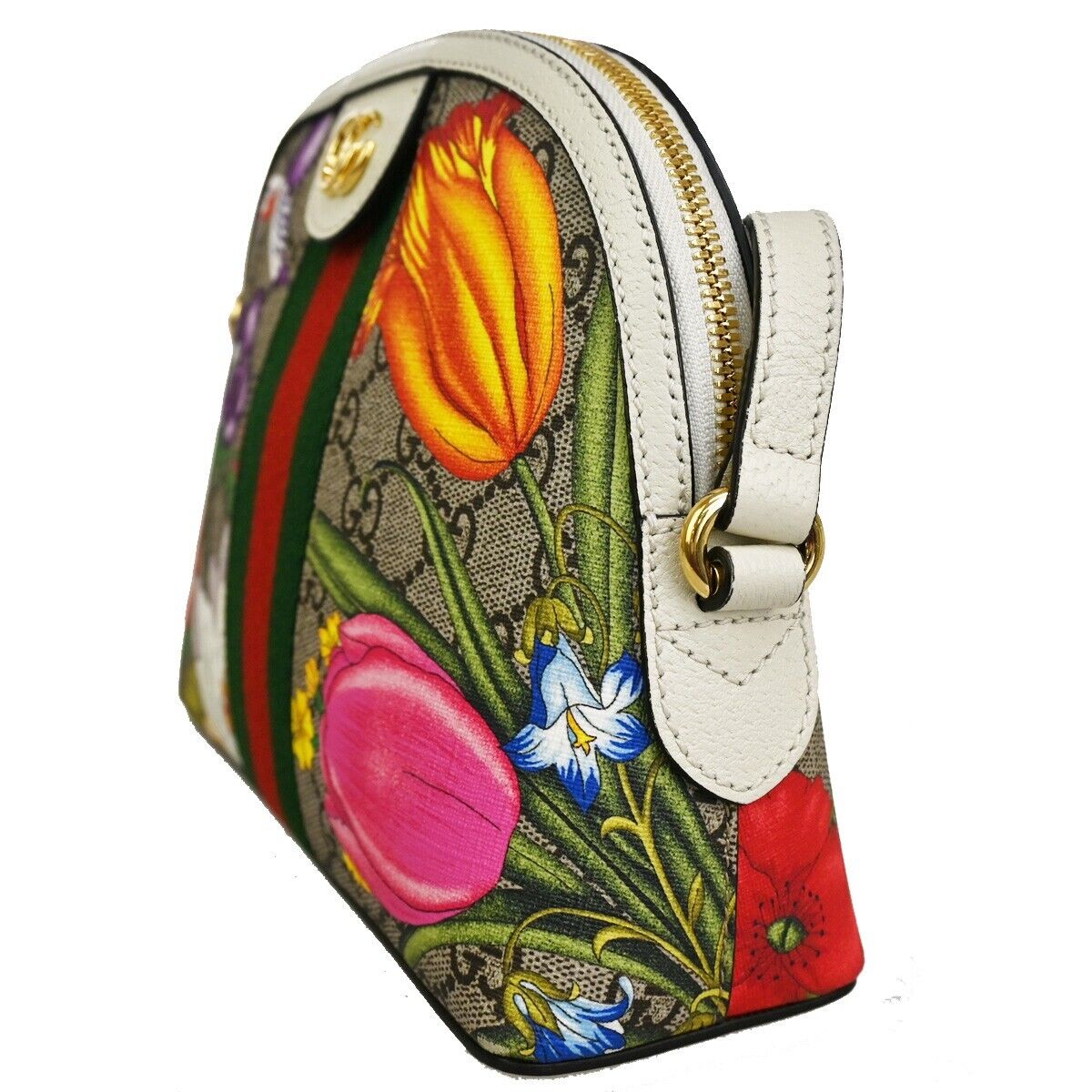 Gucci Gg Pattern Ophidia Flora Shoulder