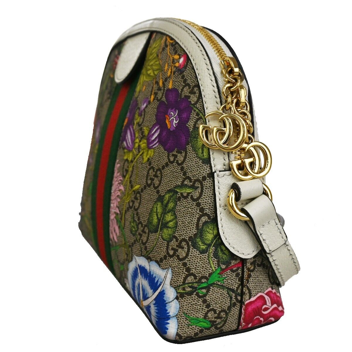 Gucci Gg Pattern Ophidia Flora Shoulder