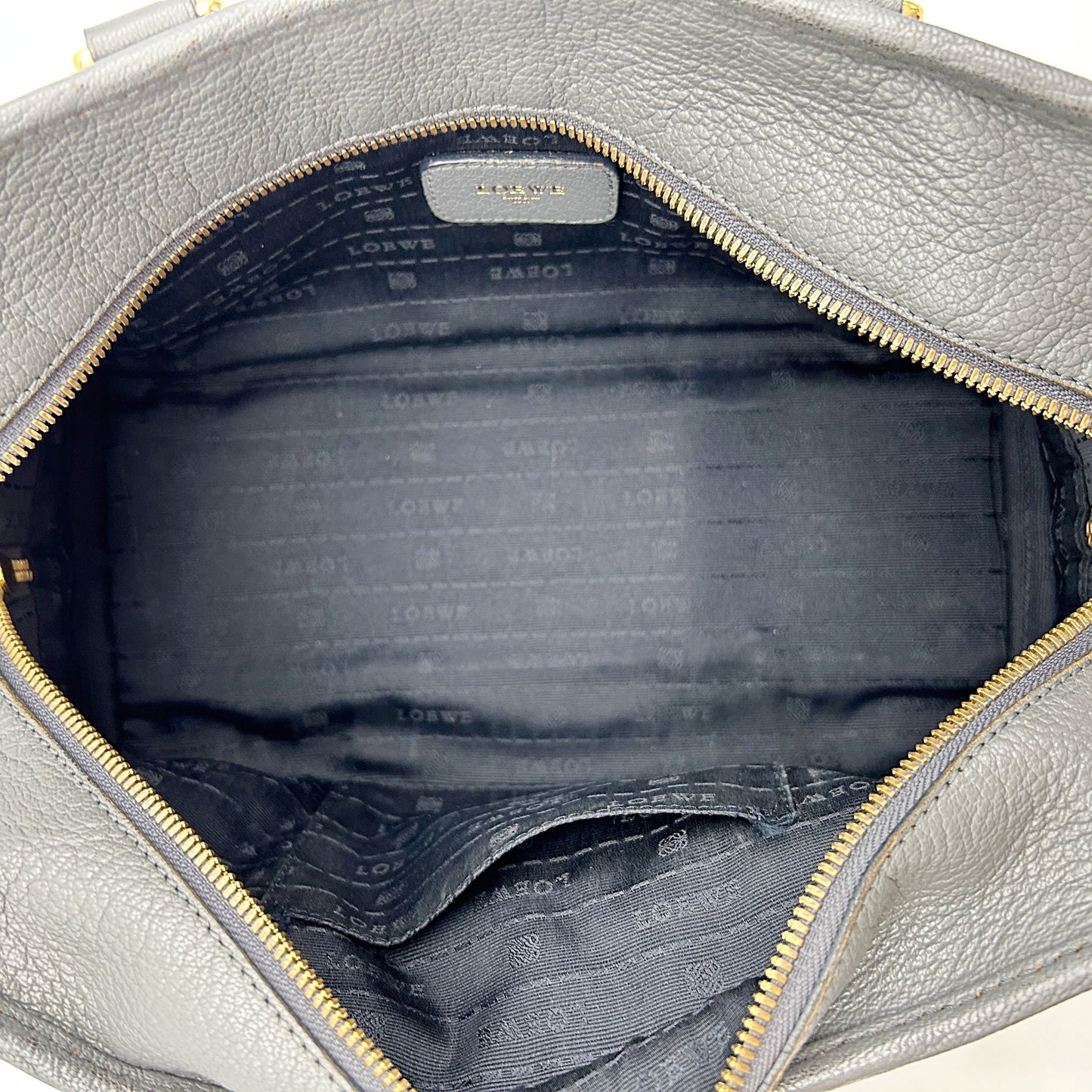 Loewe | Bags | Loewe Amazona 36 Bag Handbag Grey Leather Satchel Lock Key LA4792