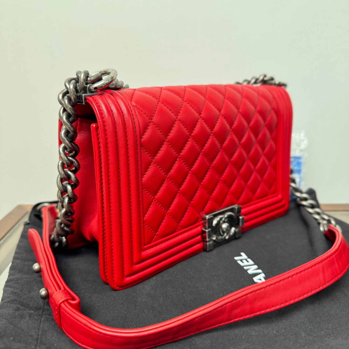 Chanel Medium Boy Bag - Red Shoulder Bags, Handbags