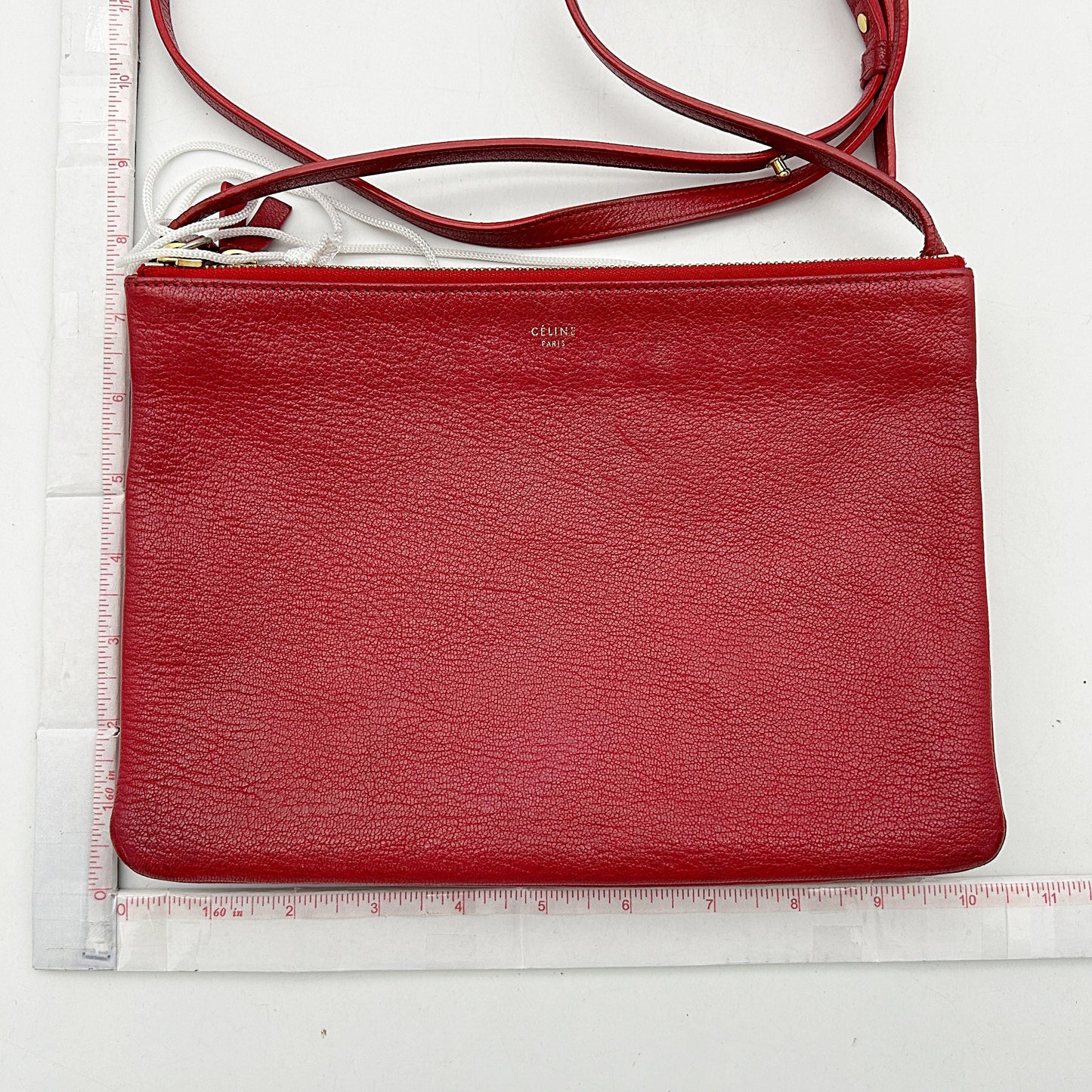 Celine Leather Trio Small - Red Crossbody Bags, Handbags LA2806