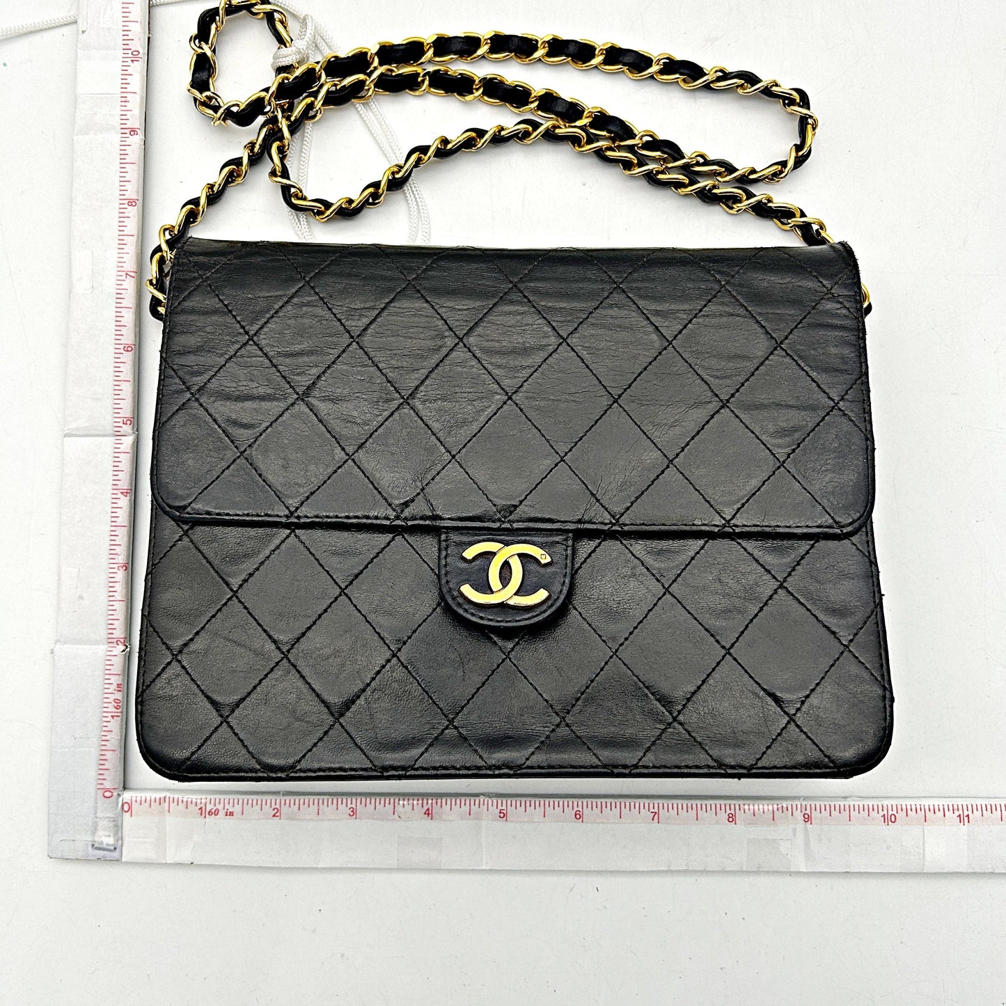CHANEL | Bags | Chanel Vtg Cc Logo Old Medium Black Matelasse Quilted Shoulder Bag LA8553