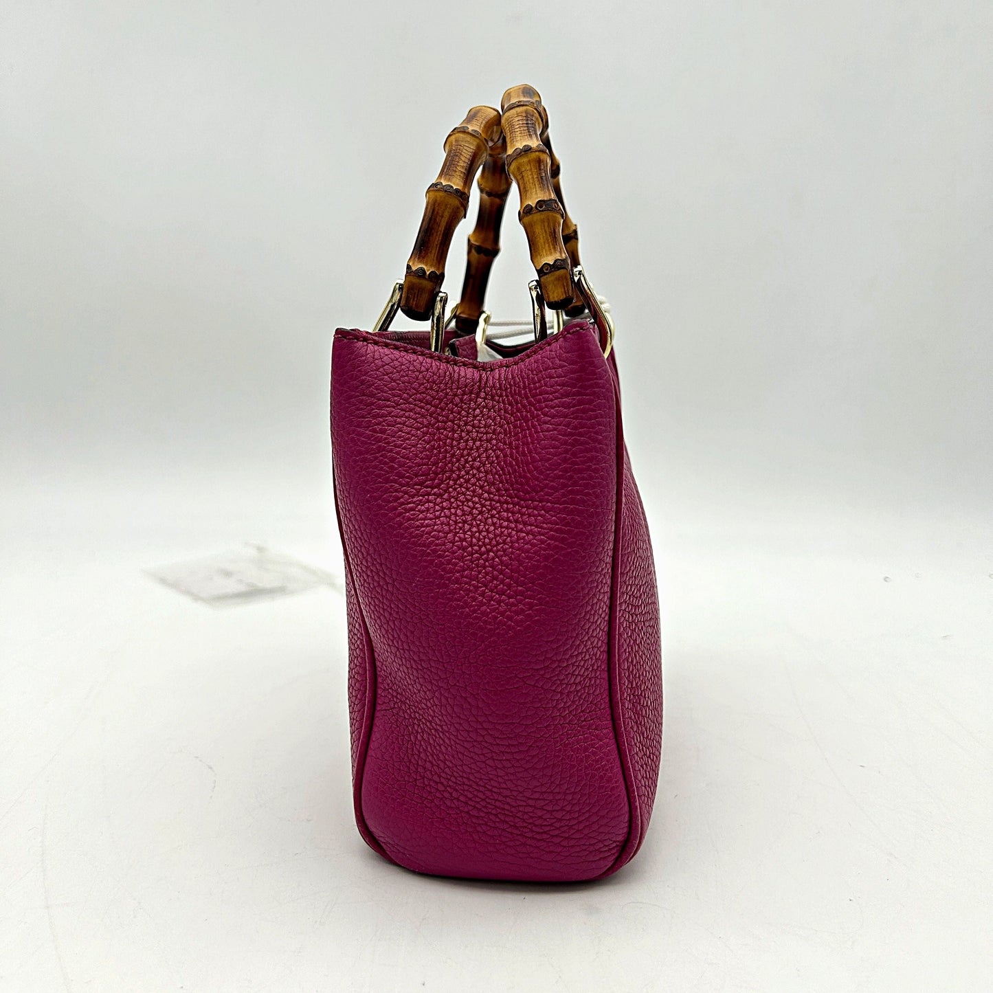 GUCCI Calfskin Mini Bamboo Shopper Tote Bright Bougainville LA9579