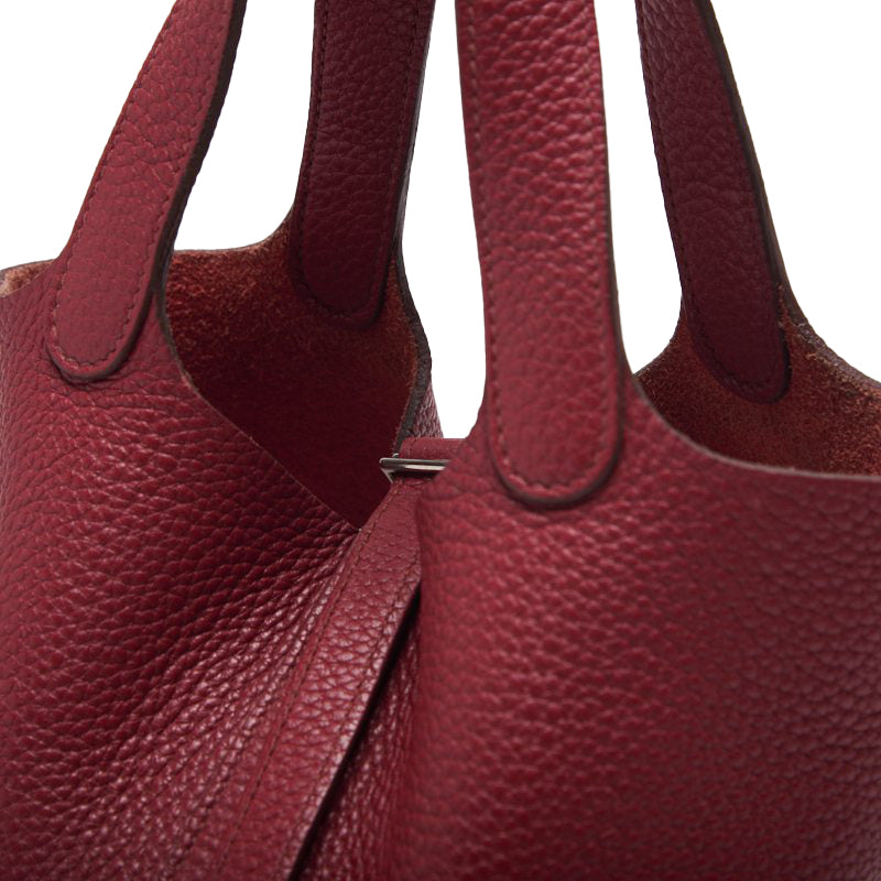 HERMES Picotin Lock PM Handbag Clemence Rouge Kazak (Silver G) Handbag Handbag Ladies Back ( Delivery) Dutch s Online