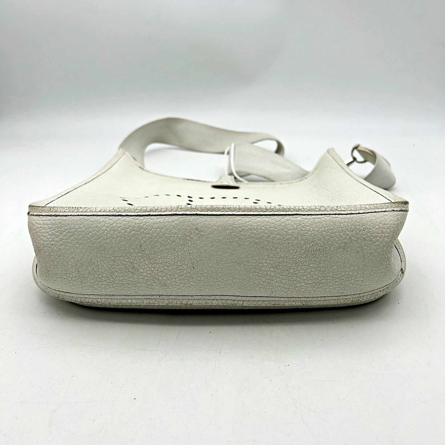 HERMES Taurillon Clemence Evelyne III PM Gris Perle Bleu Lin LA28861