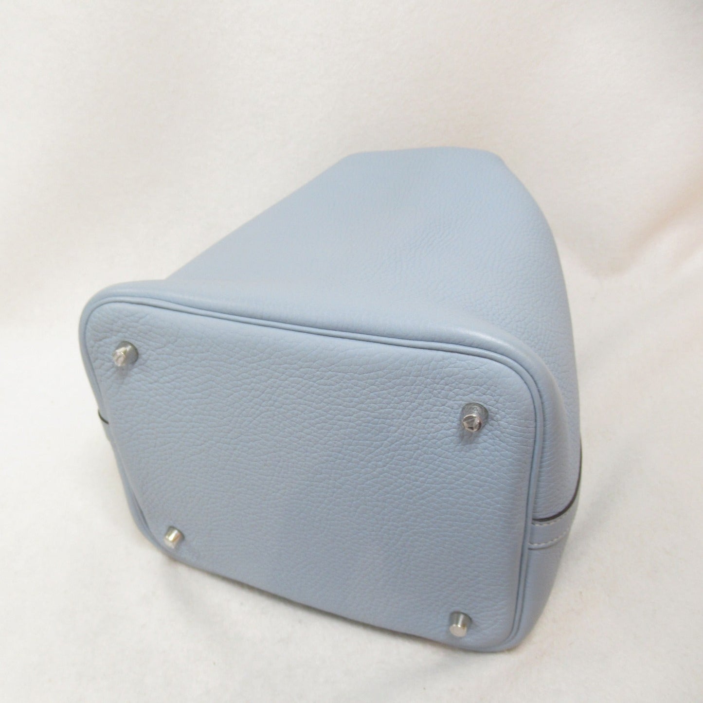 Hermes Hermes Picotin Lock MM Handbag Handbag Handbag Leather Claimans Blue