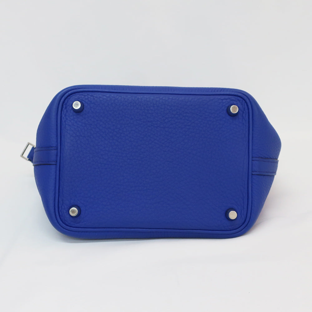 Hermes Picotin Lock PM O刻 2011 made blue electric silver gware trion claims handbags ladies □ antique