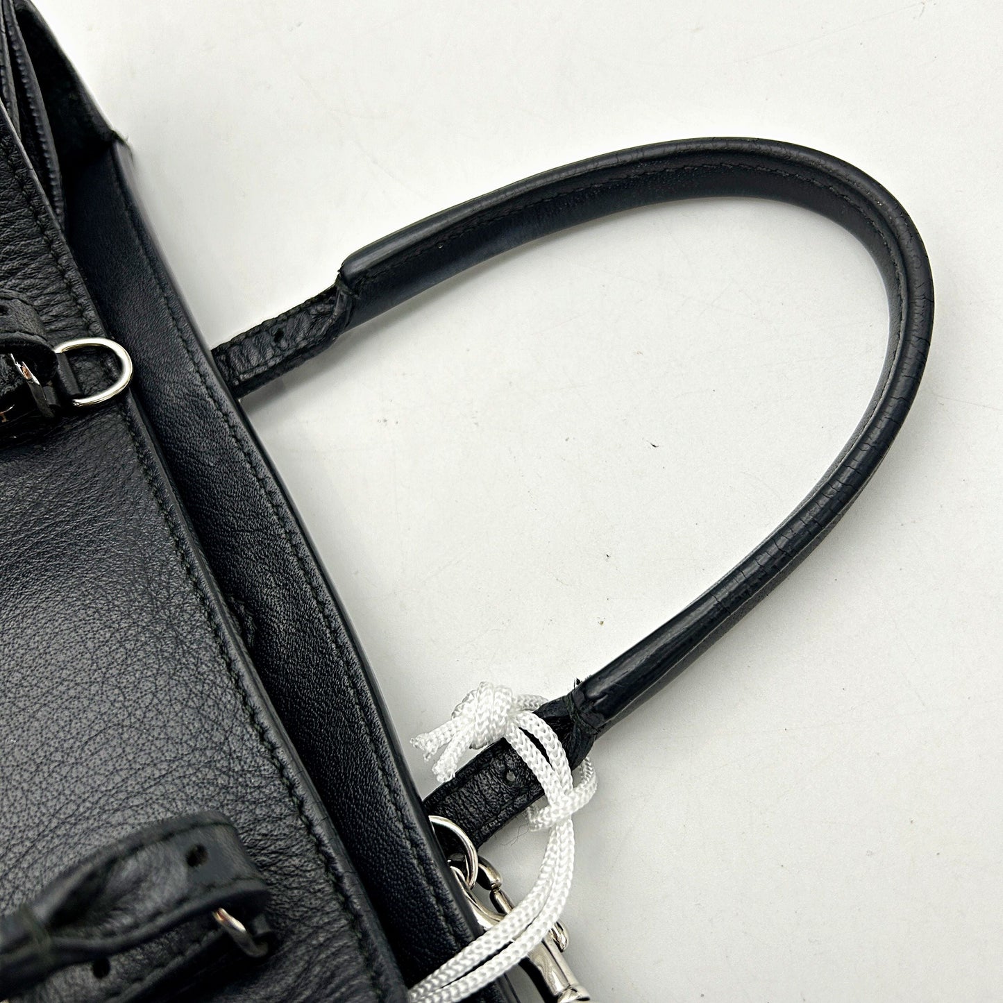 Balenciaga Black Mini Papier A6 Zip-Around Satchel Leather Pony-style calfskin LA20224