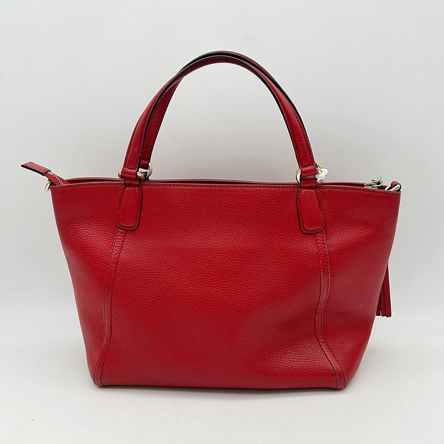 Gucci | Bags | Gucci Soho Convertible Top Handle Bag Leather Small Red LA13610