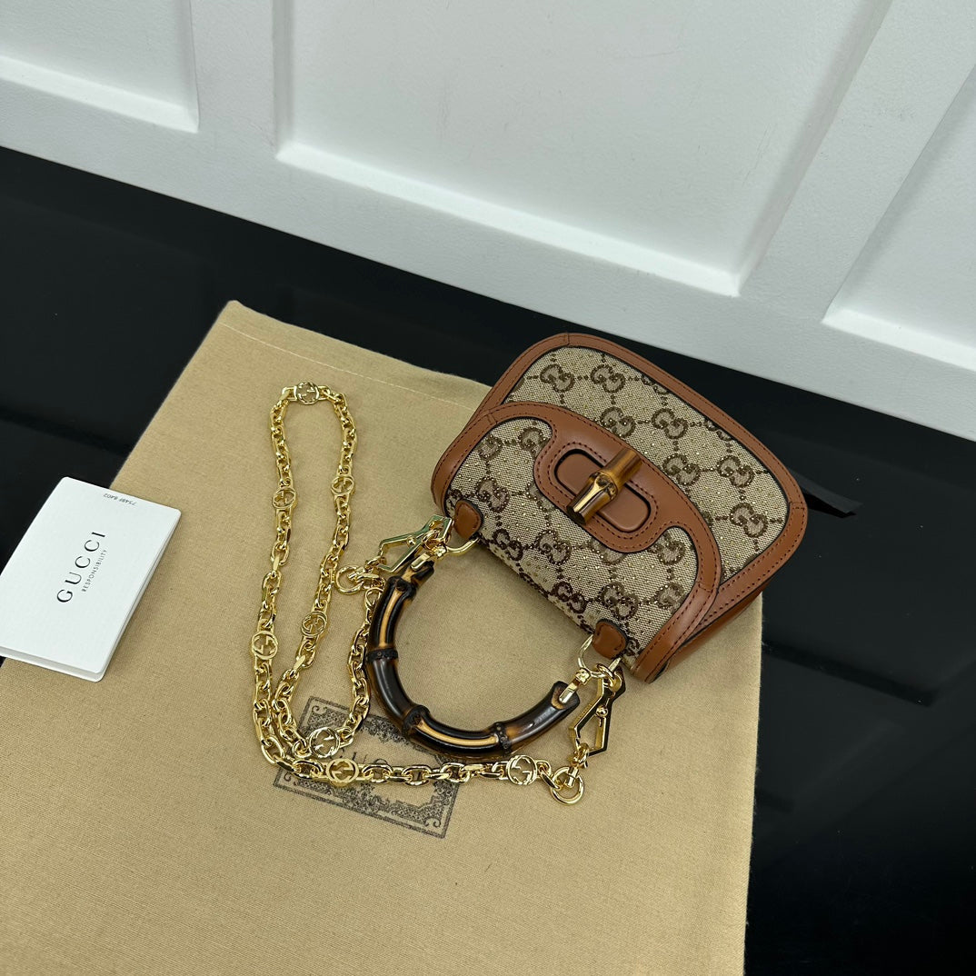BOLSA GUCCI BAMBOO 1947 PEQUENA