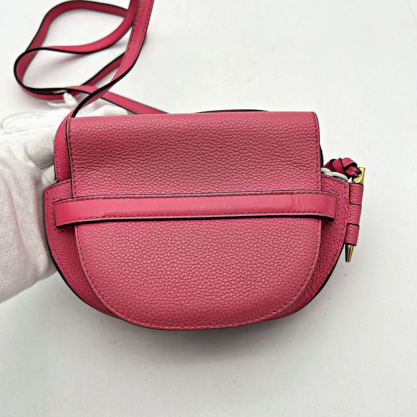 LOEWE Grained Calfskin Mini Gate Crossbody Bag Wild Rose LA42351