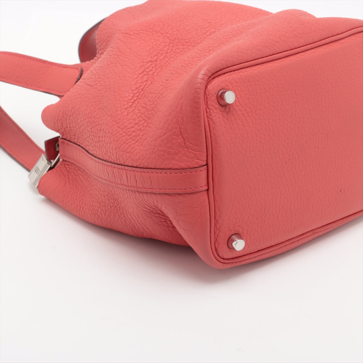 Hermes Picotin Lock PM Clemence Red Silver G O2011 Open-key