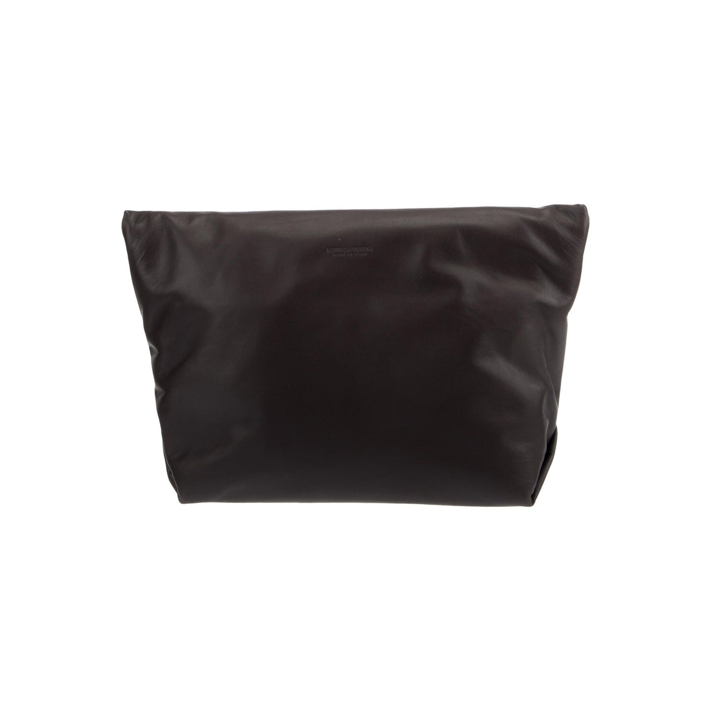 Bottega Veneta Leather Brown Zip Pouch