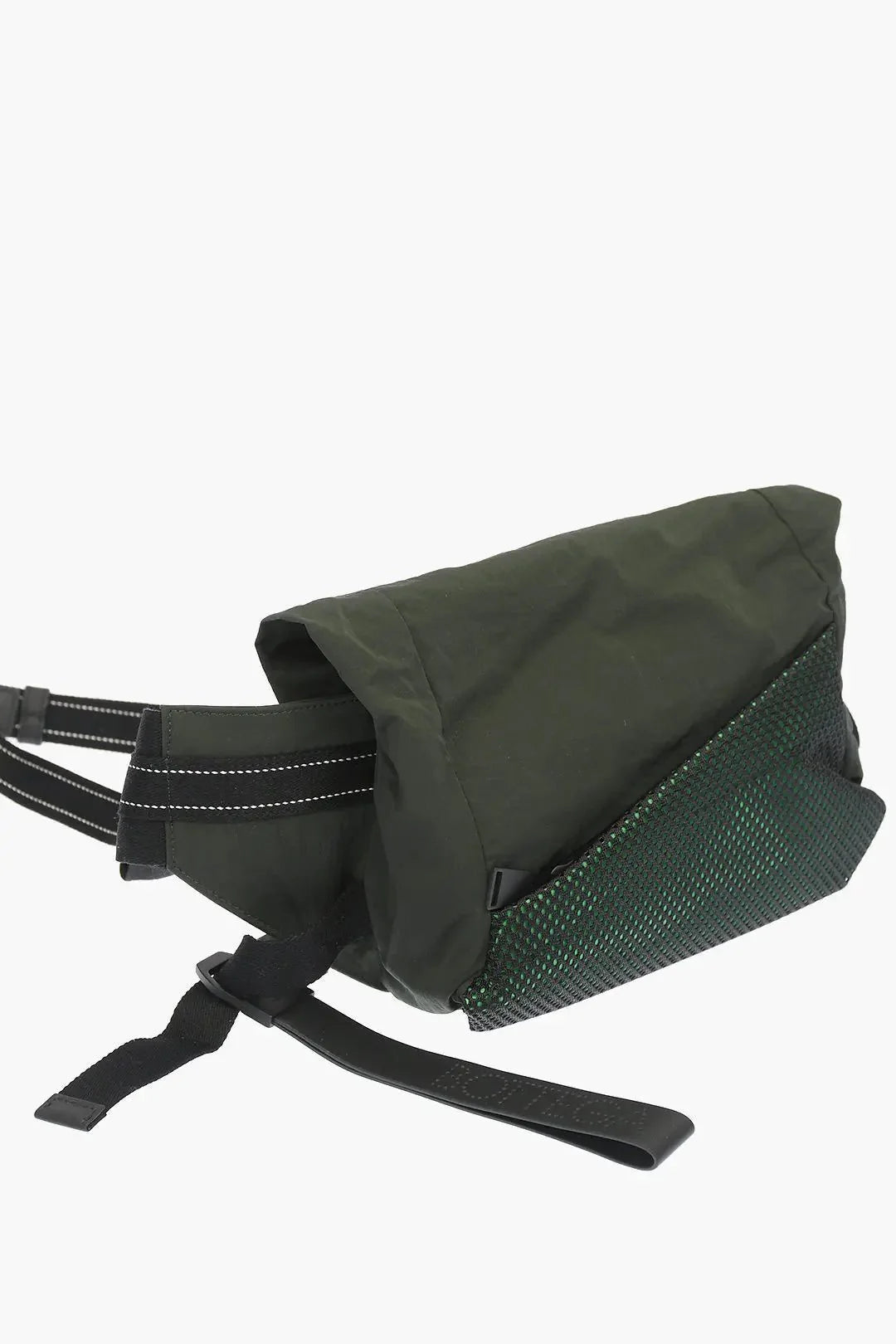 Bottega Veneta Mesh Detail Green Nylon Belt Bag