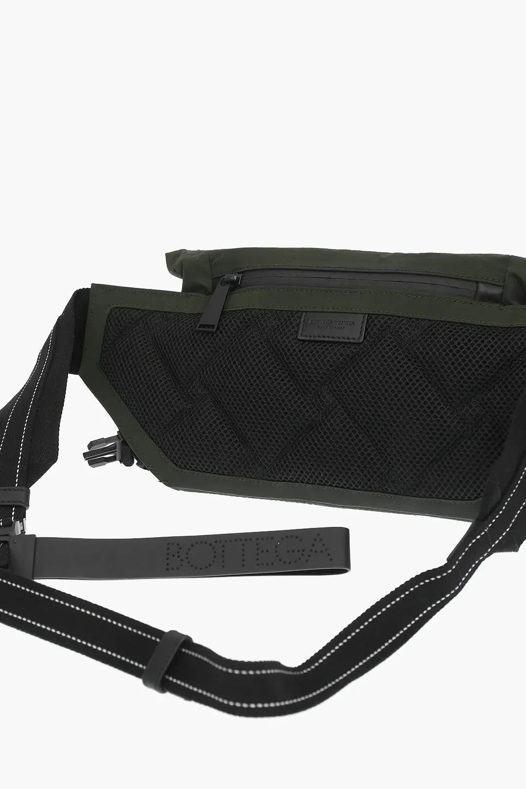 Bottega Veneta Mesh Detail Green Nylon Belt Bag