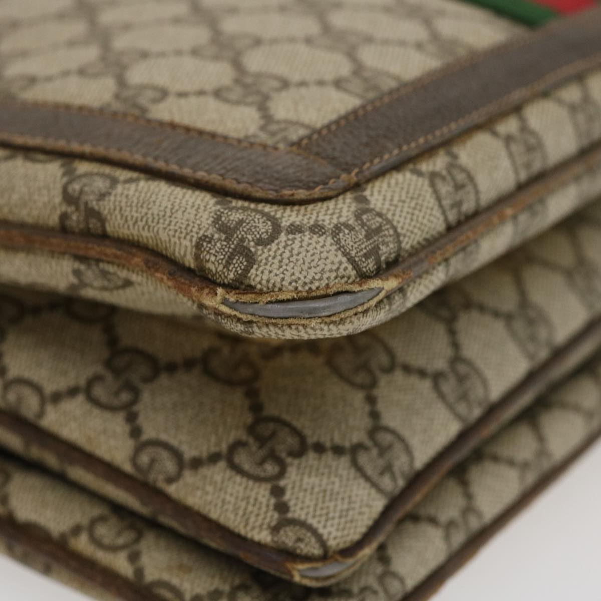 GUCCI Web Sherry Line GG Canvas Shoulder Bag Beige Red Green bs1024