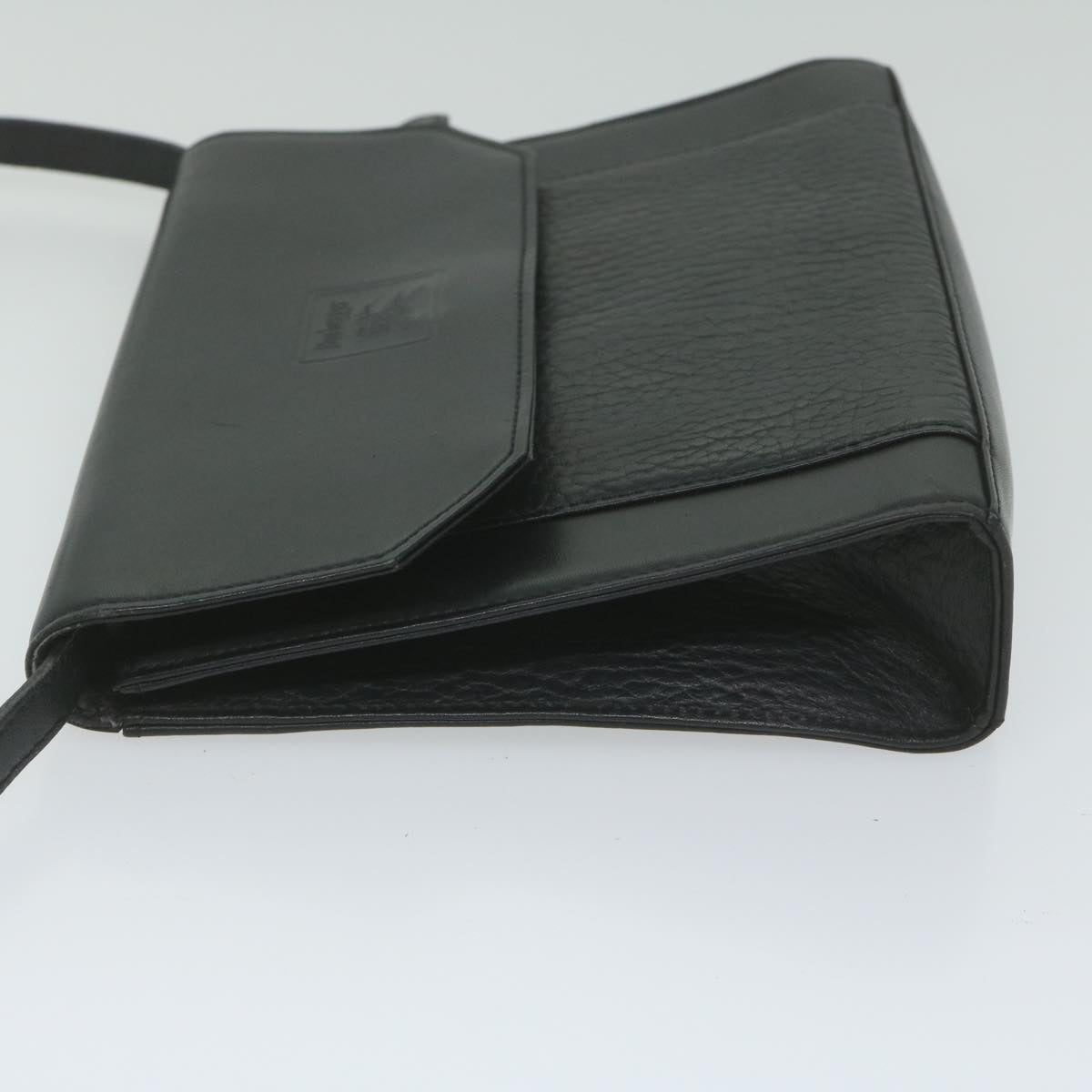 BurberrySs Shoulder Bag Leather Black Auth bs10626