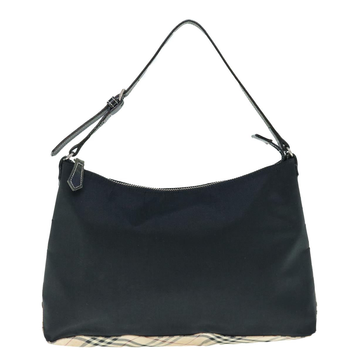 Burberry Nova Check Blue Label Shoulder Bag Nylon Black Beige Auth bs11547